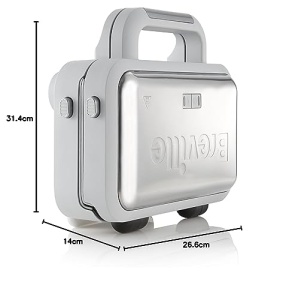 Breville DuraCeramic Sandwich Maker cu farfurii adanci | Prajitor de paine sandwich pentru 2 felii cu temperatura variabila [VST070X], alb - Img 7