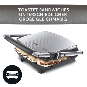 Breville Presa pentru sandvisuri/panini si aparat de prajit prajit | 4 felii | Otel inoxidabil [VST026X] - Img 4