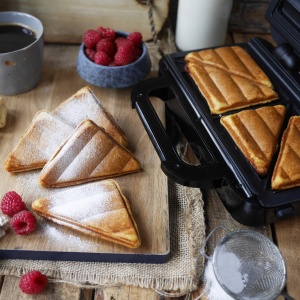 Breville Ultimate Sandwich Maker cu farfurii foarte adanci | Prajitor de paine sandwich pentru prajirea a 2 felii | Placi detasabile, antiaderente | Otel inoxidabil | negru [VST082X] - Img 4