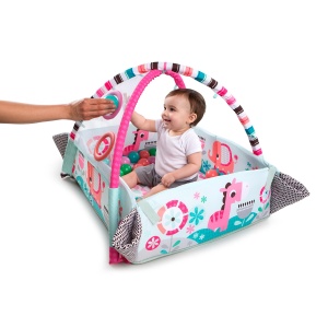 Bright Starts 5-in-1 Your Way Ball Play Salteluta de joaca ajustabila 35 bile roz - Img 2