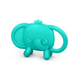 Bright Starts Tame Your Tusks Betisor dentitie silicon moale design ergonomic albastru 3 luni