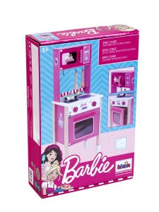 Bucatarie de Jucarie Theo Klein 7319 Barbie Epic Chef, 36 cm, din Lemn, Roz - Img 2