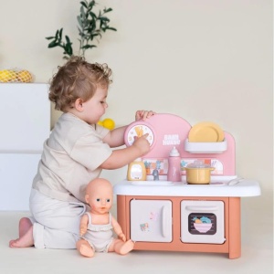 Bucatarie pentru Papusi Smoby Baby Nurse - Cuptor, Plita si Chiuveta, Material Reciclat - Img 5