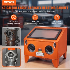 Cabina de sablare VEVOR SBC150 40 Gallon Otel cu pistol si duze ceramice - Img 2