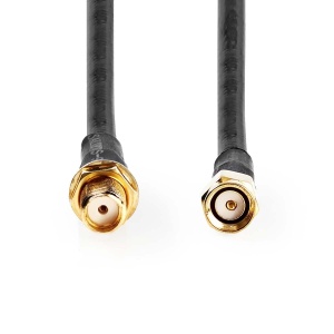 Cablu antena NEDIS SMA - 10 m - Dublu ecranat, aurit, PVC, negru