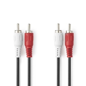 Cablu audio stereo 2x RCA 10 m Negru Conectare CDDVD la amplificator