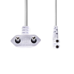 Cablu de alimentare NEDIS IEC-320-C7 2m, Unghiat, Alb, PVC