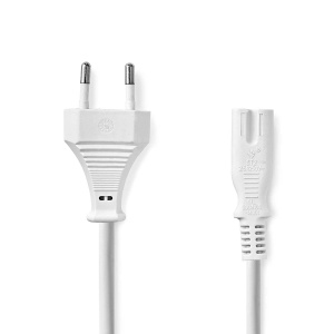 Cablu de alimentare NEDIS IEC-320-C7, 3m, Alb, PVC - Img 2