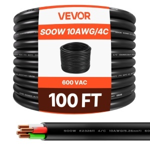 Cablu electric VEVOR 3048m 10AWG 4 conductori izolatie CPE pentru medii industriale
