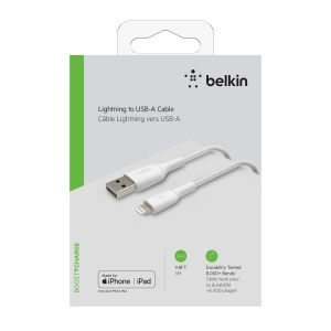 Cablu Lightning Belkin MFi 3m pentru iPhone, iPad, AirPods, Alb - Img 6