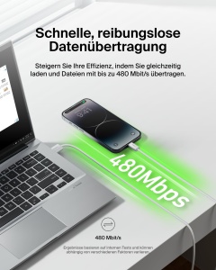 Cablu USB-A cu Lightning Belkin BoostCharge, 1,5 m, Alb, Cablu Rapid pentru iPhone - Img 6
