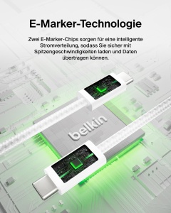 Cablu USB-C Belkin BoostCharge, 1.5 m, 240W, alb, 2 bucati - Img 5