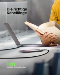 Cablu USB-C Belkin BoostCharge, 1m, negru, rezistent la 30.000 biegari - Img 7