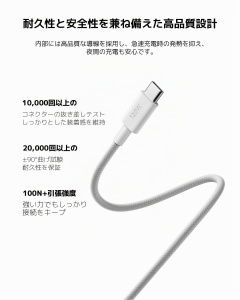Cablu USB-C la USB-C Xiaomi 6A, 1m, impletit - Img 5