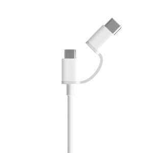 Cablul USB 2-in-1 Mi Micro USB si Type C (30cm) Alb - Img 2