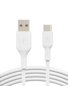 Cablul USB-C Belkin BoostCharge, 1m, Alb, pentru iPhone, Samsung, Google Pixel