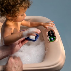 Cada pliabila pentru baie Maxi-Cosi Indigo, 0-4 ani, cu termometru integrat, verde salvie - Img 10