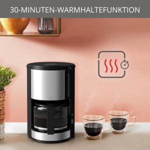 Cafetiera cu filtru Krups KM3210 Pro Aroma Plus, 1.25L, 10-15 cesti, functie de mentinere la cald, NegruInox - Img 3