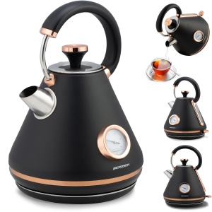 Cafetiera electrica Berdsen BD-701, 1.7L, 2200W, Negru