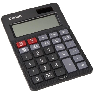 Calculator Canon AS-120 II, 12 cifre, alimentare solara si baterie, negru