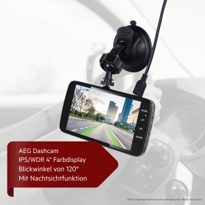 Camera auto AEG Dashcam DC 2, Full HD, display IPS de 4, cu asistenti de siguranta - Img 2