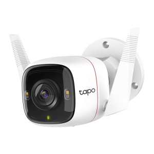 Camera de securitate Tapo TP-Link C320WS in exterior, Camera IP Wi-Fi, 4MP de inalta rezolutie, 30m Vedere nocturna color, Detectare miscare, IP66 rezistent la apa, Mesaj de alarma, Audio bidirectional, Alb, 1 bucata