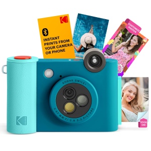 Camera digitala instantanee Kodak Smile cu Bluetooth, 10MP, albastra