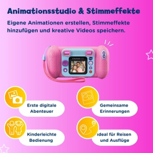 Camera digitala pentru copii VTech KidiZoom Kid 4 roz, 2.0 MP, 4x zoom - Img 5