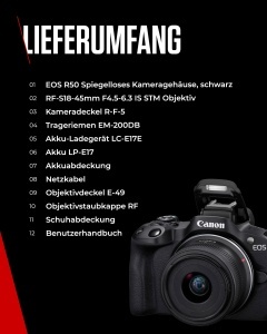 Camera foto Canon EOS R50, 24.2 MP, RF-S 18-45mm, compacta pentru vlogging - Img 10