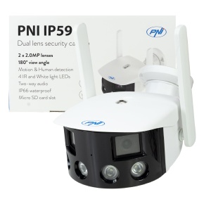 Camera video de supraveghere PNI IP590, wireless, 2x2 MP, unghi panoramic 180 grade - Img 3