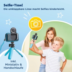 Camera video VTech Kidizoom Video Studio HD, culoare albastra, cu greenscreen - Img 3
