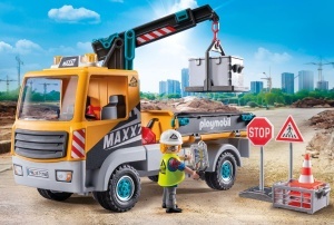 Camion de constructie cu cric PLAYMOBIL 71750, cu brat telescopic, pentru copii de la 4 ani - Img 2
