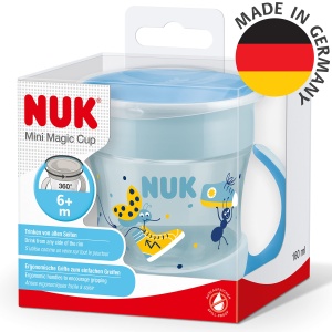Cana de baut pentru copii NUK Mini Magic Cup 160 ml Albastru BPA-free 360deg anti-scurgere - Img 6
