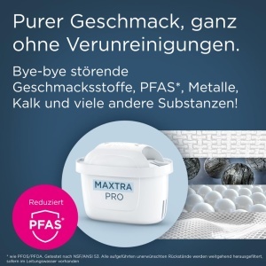 Cana filtranta de apa BRITA din sticla, 3 MAXTRA PRO, culoare albastra - Img 6