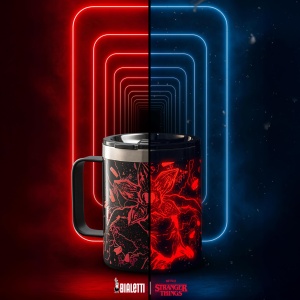Cana termica Bialetti Stranger Things, 420 ml, cu efect de lumina, rosie - Img 4