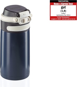 Cana termoizolanta Leifheit Flip 350ml, 100 etansa, albastru inchis - Img 2