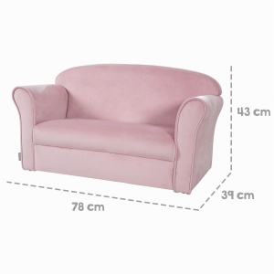 Canapea pentru copii roba Lil Sofa, rozmauve, cu perne de sprijin, 78 cm - Img 8