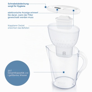 Canistra filtrare apa Brita Marella XL, 3.5 l, culoare alba, cu filtru Maxtra Pro - Img 5