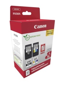 Canon PG540 L CL541 XL Value Pack 2 cartuse de cerneala cu randament extins L/LX (Negru L, Color XL) Hartie foto originala +50 coli 10x15cm [Ambalaj din carton reciclat ecologic 2024] - Img 2