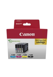 Canon PGI-2500 C M Y BK Value Pack 4 cartuse de cerneala (negru, cyan, magenta, galben) Original [ambalaj din carton reciclat ecologic 2024]