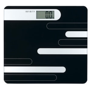 Cantar de baie digital Melissa Infinity 16690073 - 180kg, LCD, sticla securizata, negru