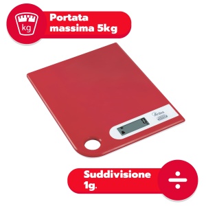 Cantar de bucatarie digital Ardes AR1PA1R, 5 kg, LCD, design compact, rosu - Img 2