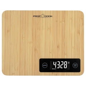 Cantar de bucatarie ProfiCook PC-KW 1271 din bambus, 5000g, LCD iluminat - Img 7