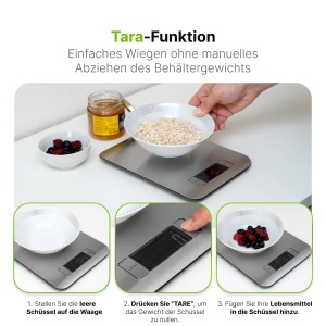 Cantar de bucatarie ProfiCook(r) 1g trepte | Domeniu de masurare de pana la 5000g | Cantar digital de bucatarie cu functie de tara | Cantar de bucatarie | ecran LCD mare | Cantar digital de bucatarie | Cantare bucatarie din otel inoxidabil | PC KW 1061 - Img 4