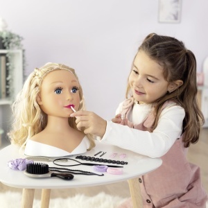 Cap de coafat pentru copii Smoby My Beauty Blond, 19 accesorii, secret de depozitare - Img 5