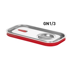 Capac Hendi Gastronorm GN13 din otel inoxidabil cu margine din silicon si valva de vid 325x176 mm - Img 3