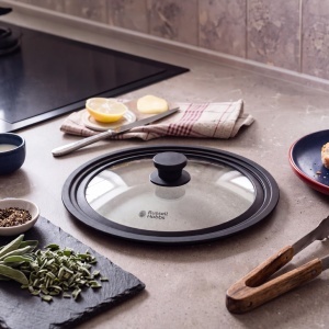 Capac transparent Russell Hobbs Smart Clip, universal 242628 cm, cu margine din silicon - Img 2