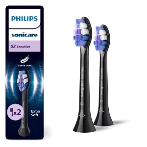 Capete de periuta Philips Sonicare S2 Sensitive HX605288 Negru Set 2 Bucati
