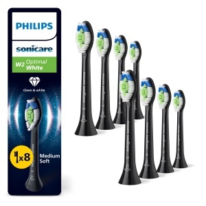 Capete de periuta Philips Sonicare W2 Optimal White HX606888 Negru Set 8 bucati