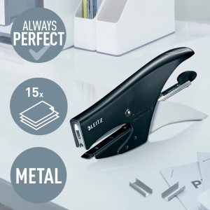 Capsator Leitz Heftzange WOW 15 coli Negru Compact si Ergonomic - Img 2